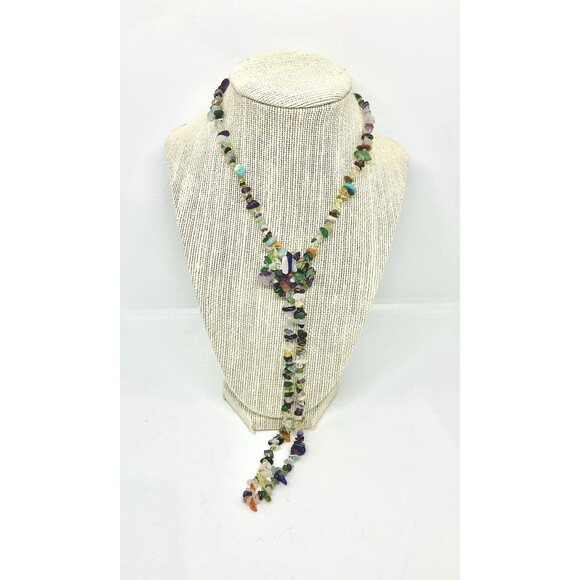 Multi Gemstone Necklace with 263 Ctw of Gemstone Chips ( L 36”) - Picture 5 of 5